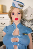 Davina-168cm/5ft 2 Large Breast Silicone Head Sex Doll